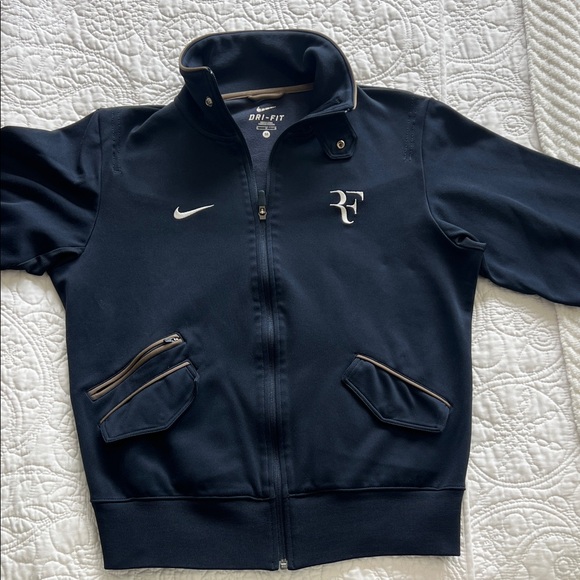 Roger Federer RF Nike  US Open Dark Blue Dri-FIT Jacket - Picture 1 of 4